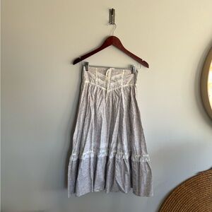 Gunne Sax Cream and Light Purple Midi Skirt